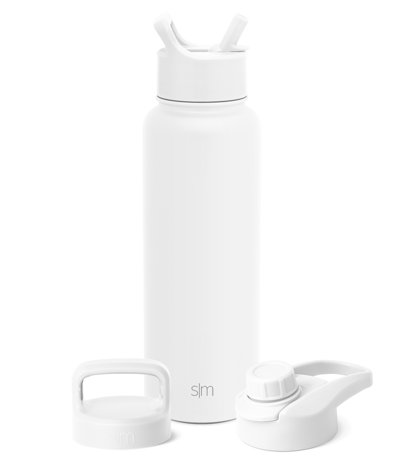 Summit Water Bottle with Straw Lid, Chug Lid, and Handle Lid - Winter White