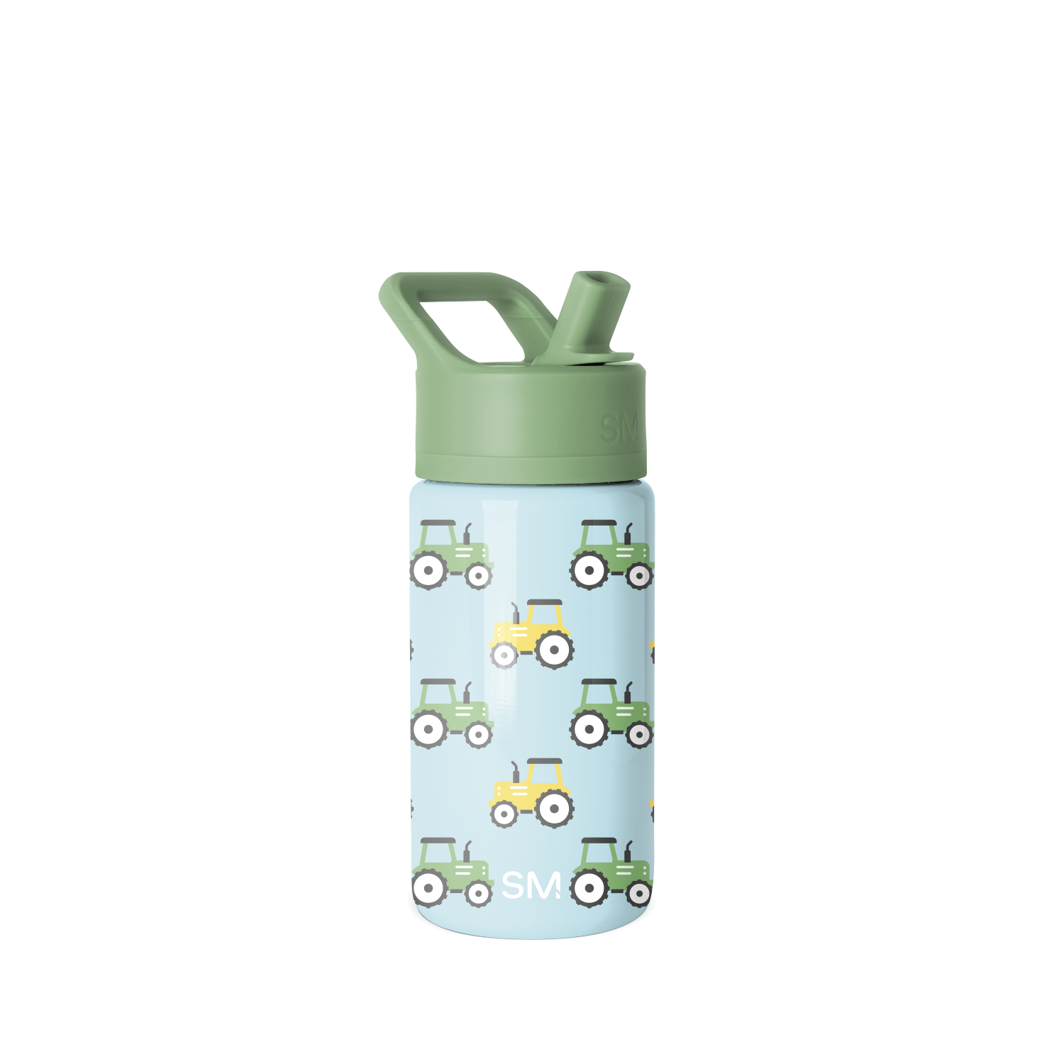 Summit Kids Water Bottle with Straw Lid - 14oz - Tractor Fun / Straw / SM2