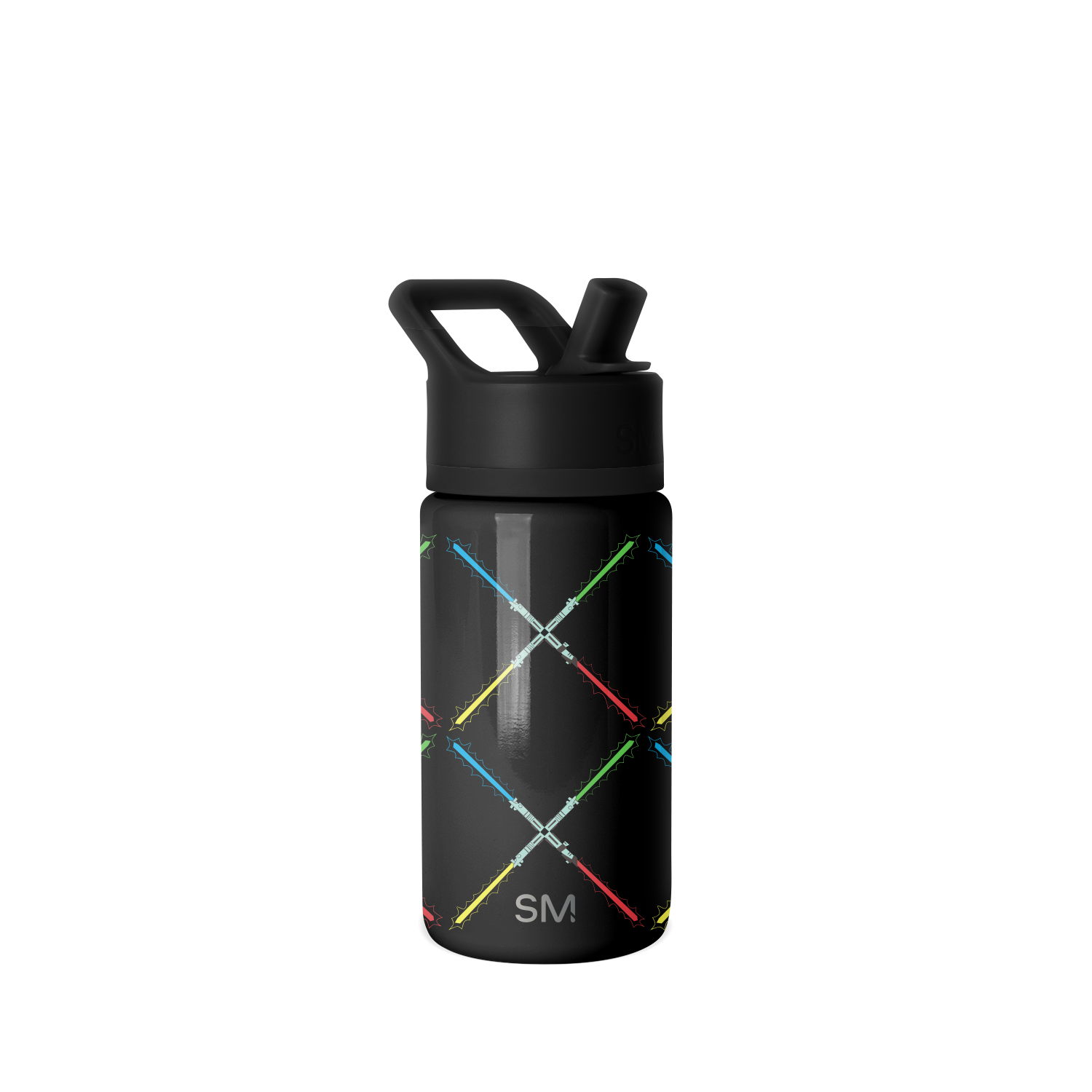 Summit Kids Water Bottle with Straw Lid - 14oz - Star Wars Saber Argyle / Straw / SM2