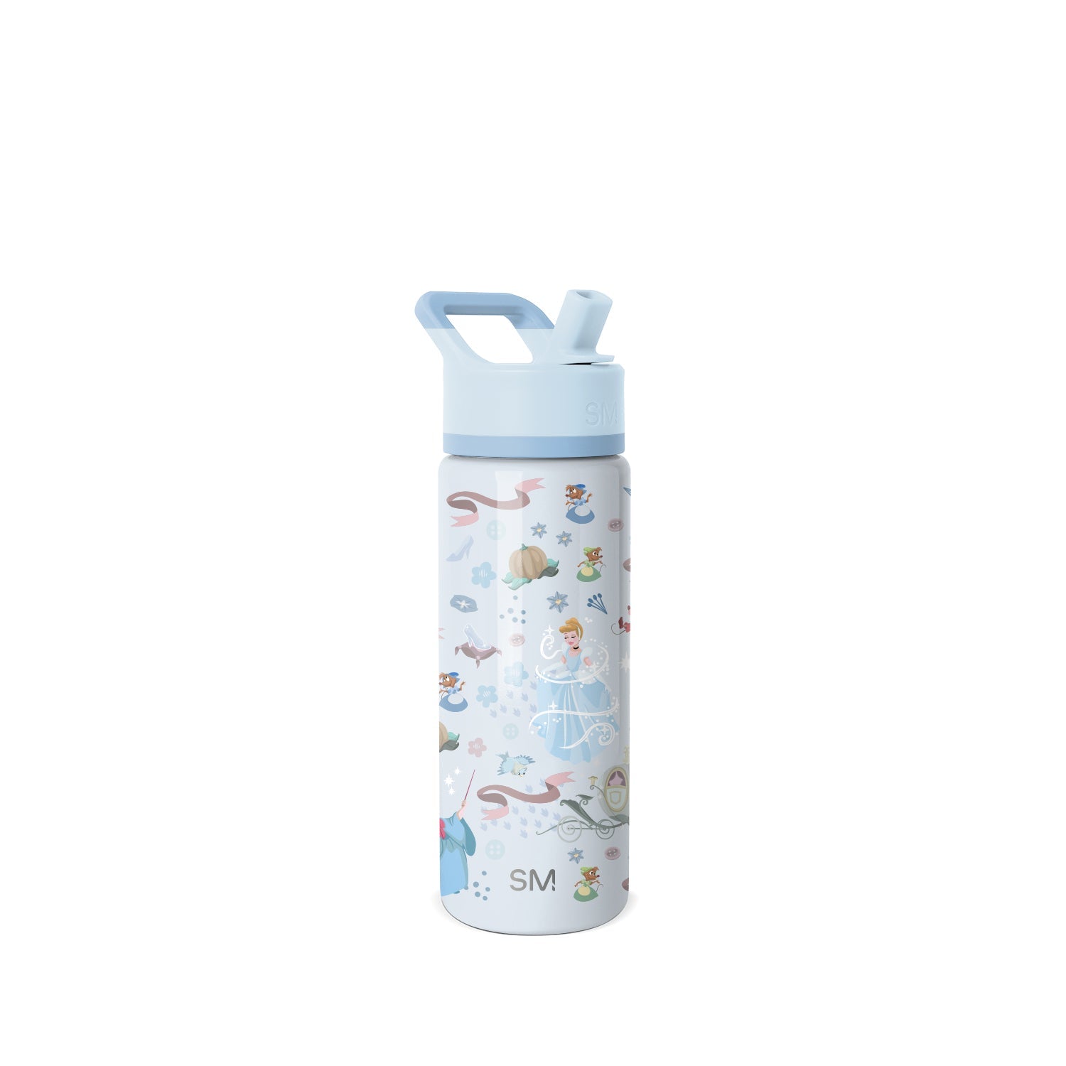 Summit Kids Water Bottle with Straw Lid - 18oz - SM2 - Cinderella Floral Wishes