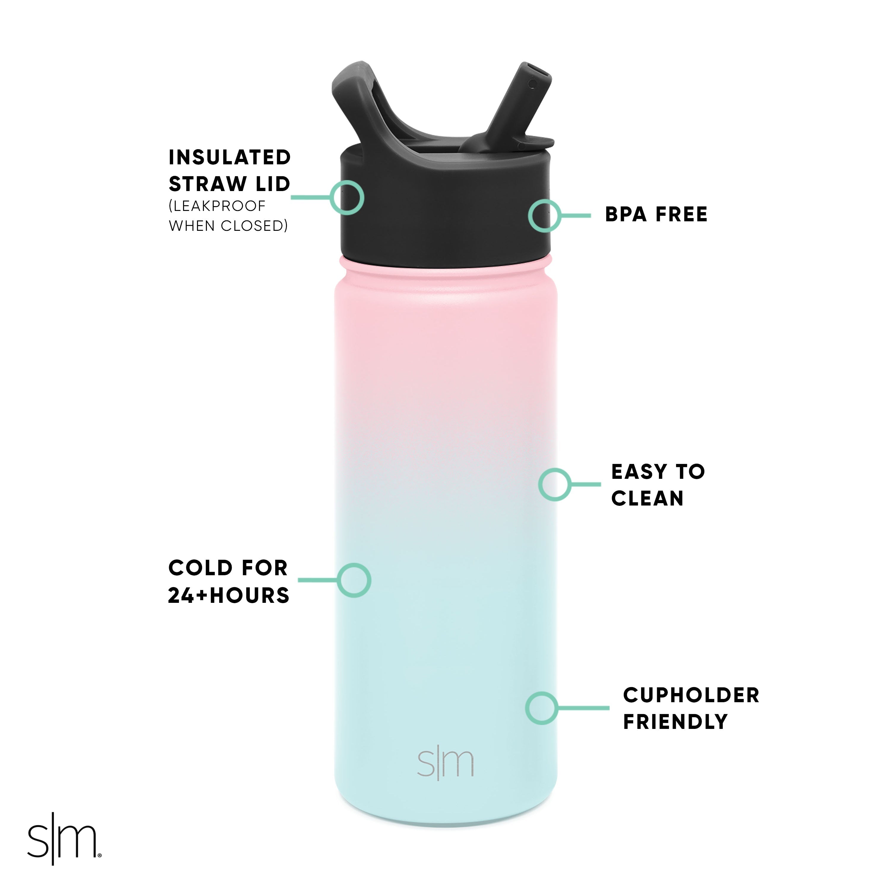 Summit Kids Water Bottle with Straw Lid - 18oz - SMF