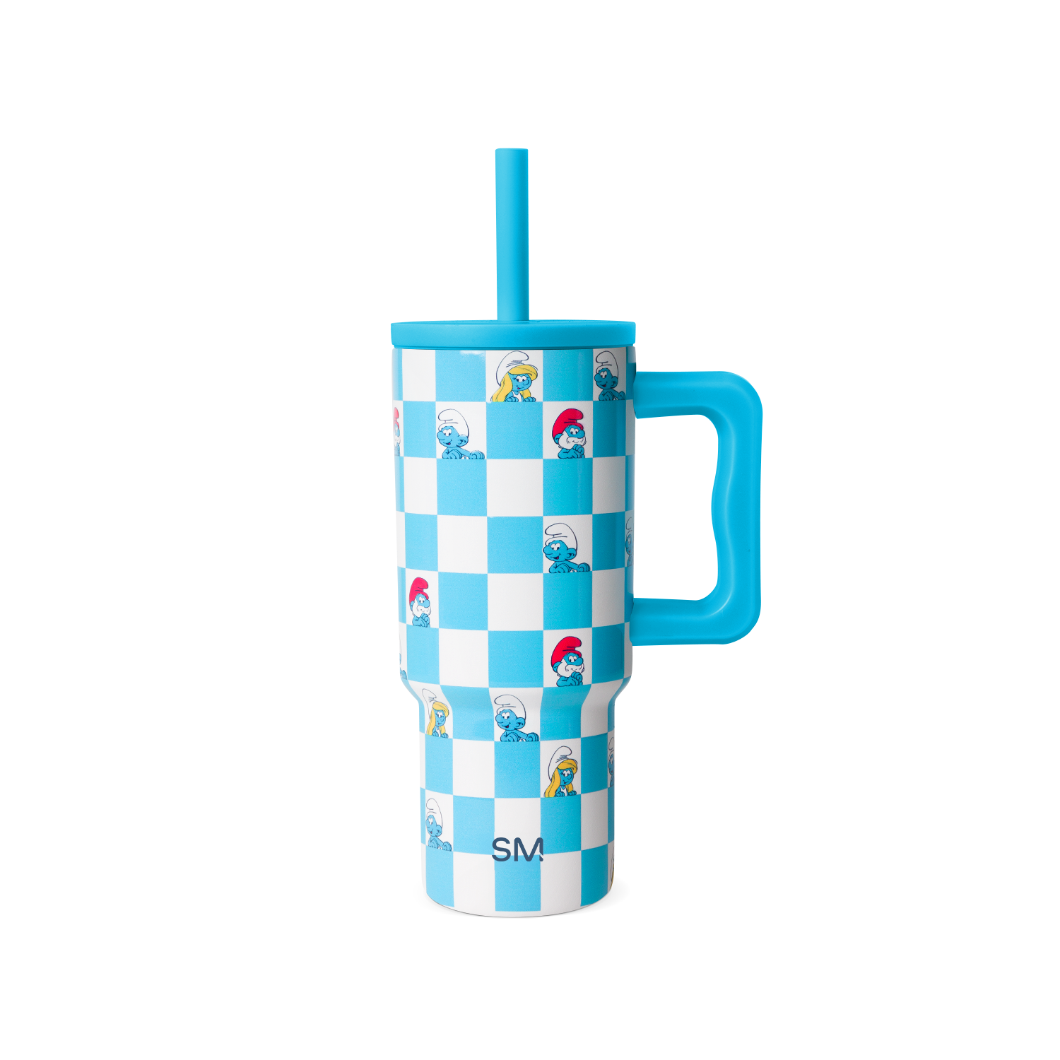 Trek Kids Tumbler with Silicone Straw Lid - 24oz / Smurfs Checkmate